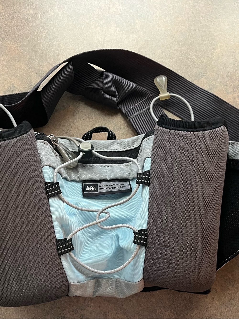 REI Light Blue Waist Pack with Gray Padding